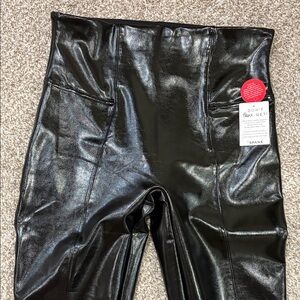 SPANX Shiny Black High-Waist Leggings